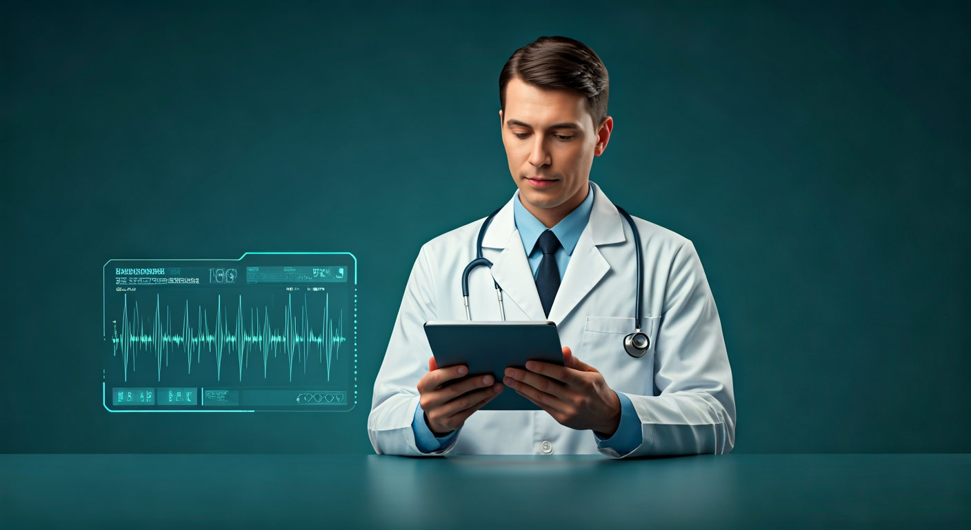 Doctor reviewing patient heart sounds